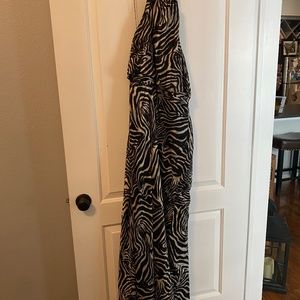 Black and White Halter Style Gown